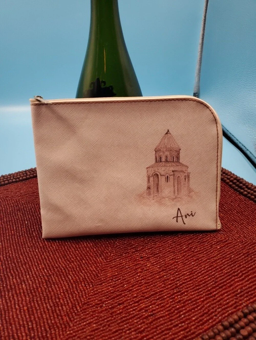 Turkish Airlines Amenity Kit Travel Bag medieval Church of St. Gregory ANI (C13)